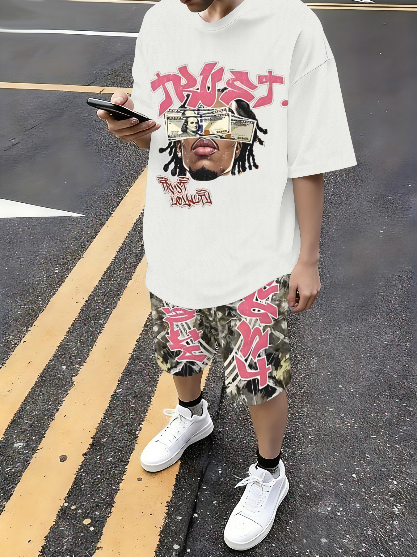 Summer Clothes Fashion - 2026 Summer American Men's T-shirt Set