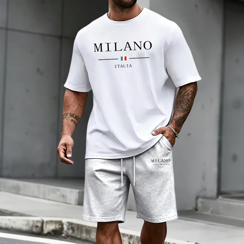 Summer Clothes Fashion - Men's Tracksuit Short Sleeve Top and