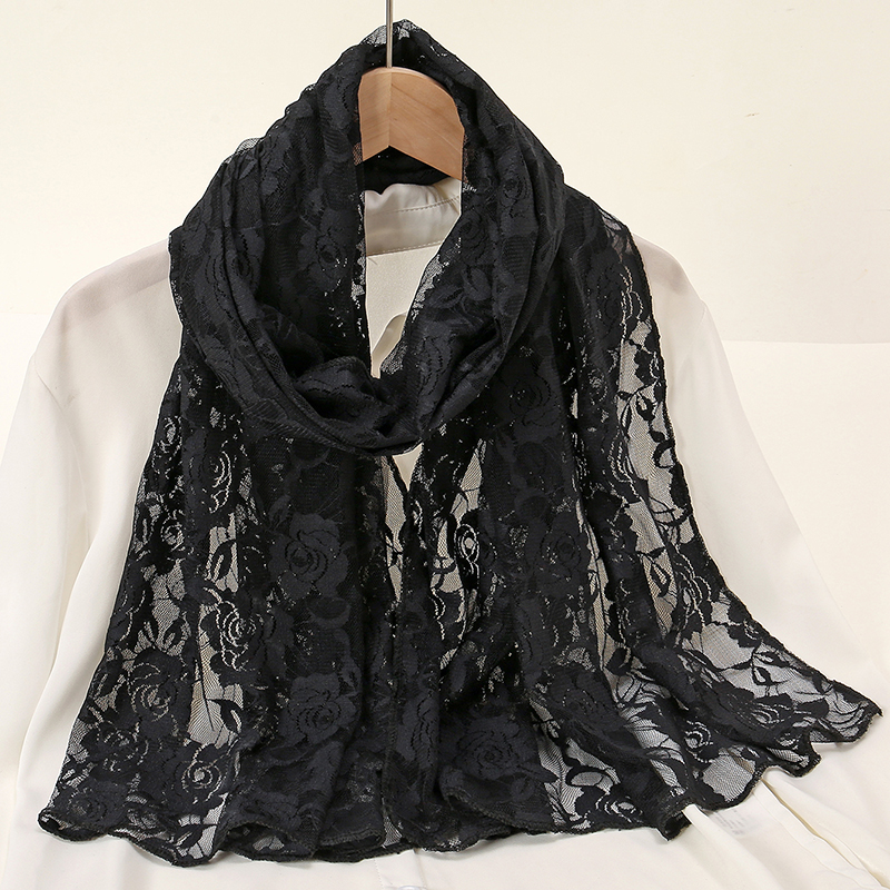 Lace Rose Scarf Long Towel Mus - đánh giá và giá Summer Clothing Hijab