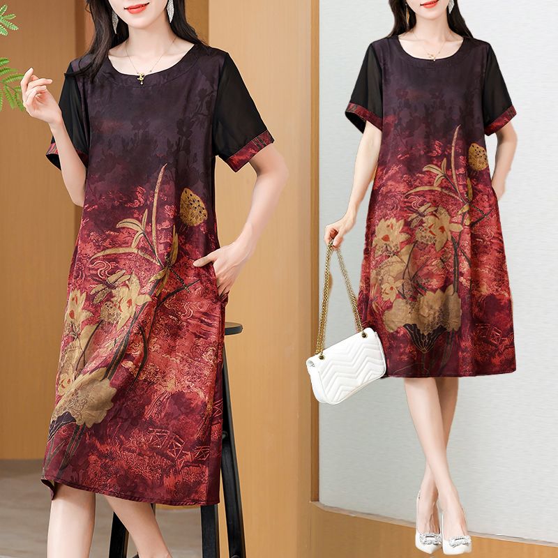Elegant Mid-Length Printed Dre - đánh giá và giá Summer Clothing For Women Over 60