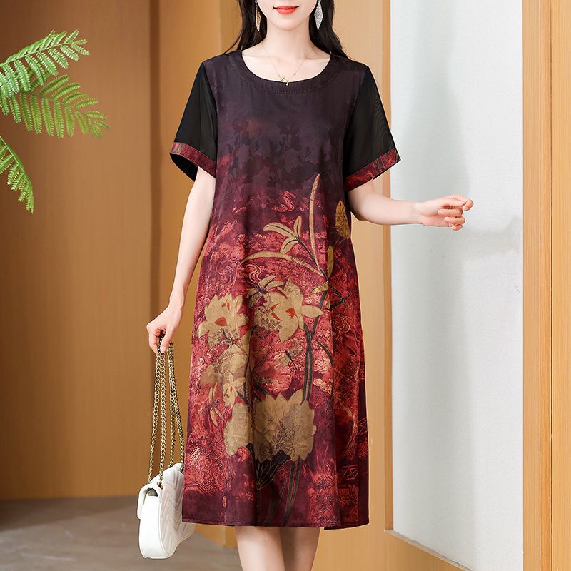 Elegant Mid-Length Printed Dre - đánh giá và giá Summer Clothing For Women Over 60