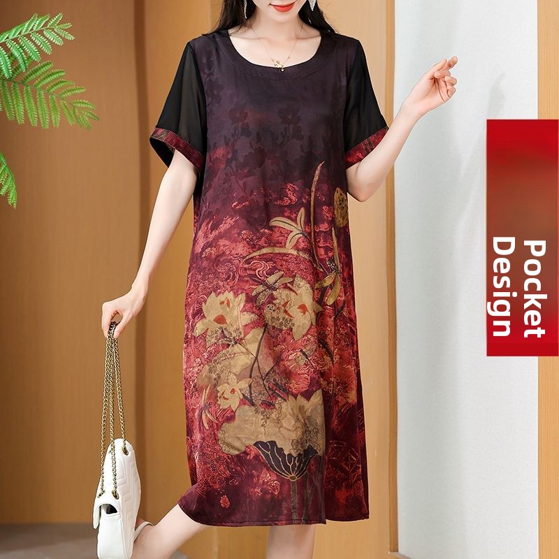 Elegant Mid-Length Printed Dre - đánh giá và giá Summer Clothing For Women Over 60