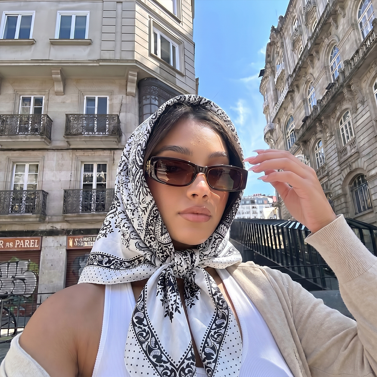 Square 90cm Silk Scarf Women L - đánh giá và giá Summer Clothing Hijab