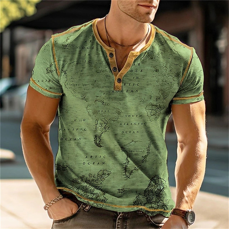 Men's Henry Shirts Funny 3D Pr - đánh giá và giá Summer Clothes Fashion