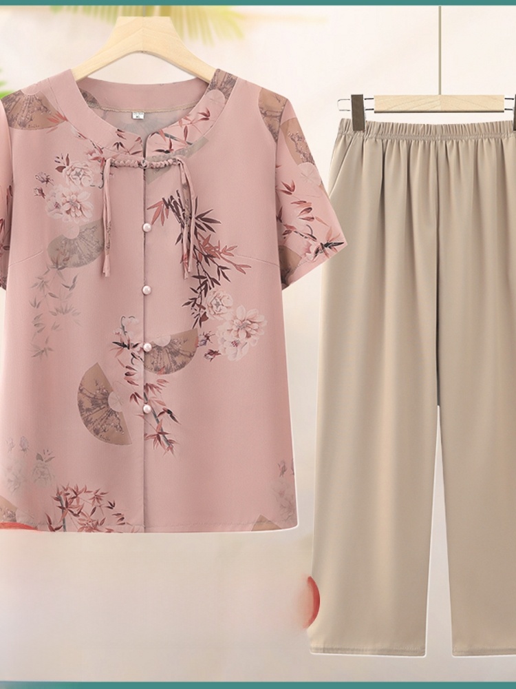 Fashionable Short Sleeve Two-P - đánh giá và giá Summer Clothing For Women Over 60